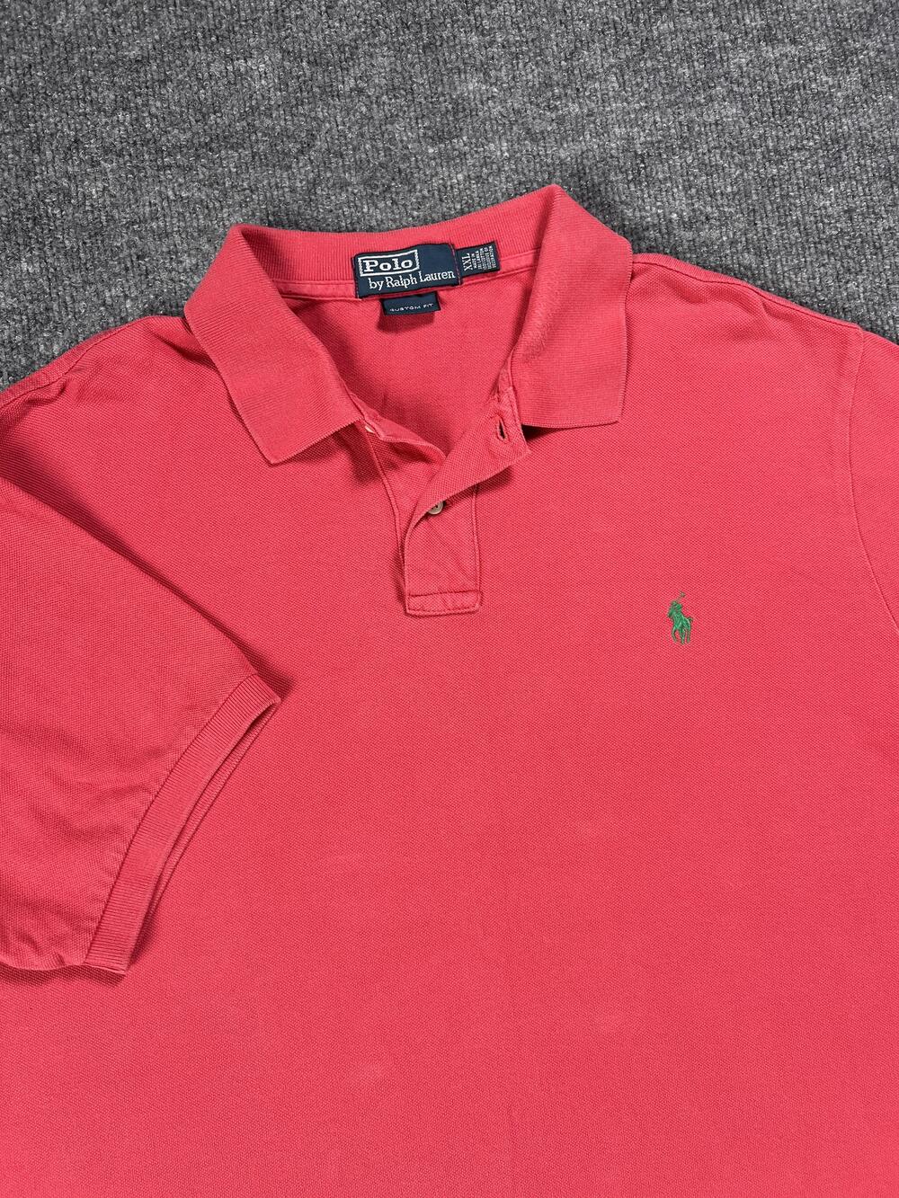 Polo Ralph Lauren Polo Shirt Red Cotton Slim Fit Mens Extra Extra Large